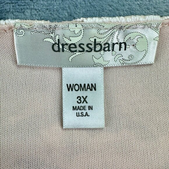 DressBarn Lace Overlay Blouse Women’s 3X Pink Short Sleeve Wedding *Made in USA* - Picture 4 of 11